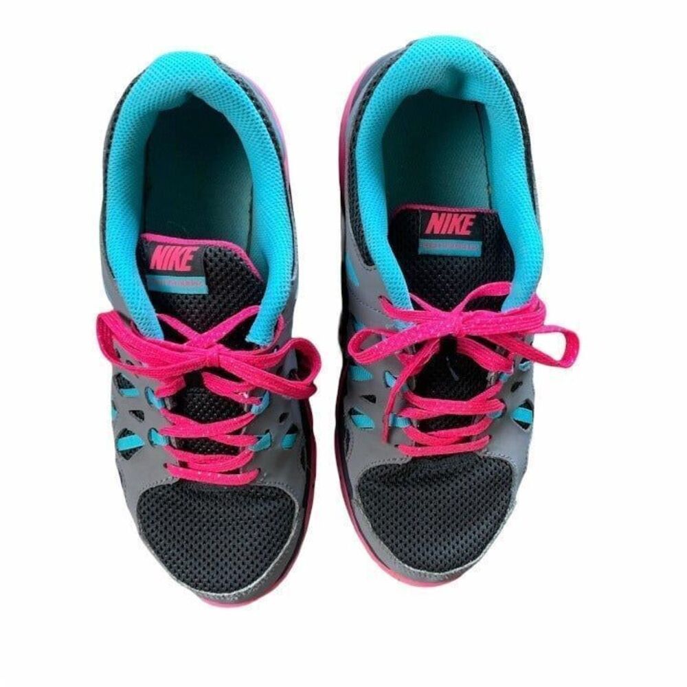 Nike‎ Dual Fusion Run II 6.5Y Shoes Pink Teal Gray - Picture 5 of 9